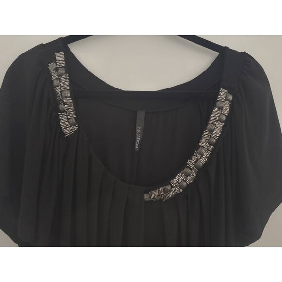 Flowy Embellished Black Jersey 2XL Dress with Rhinestone and Jewels Fairy Glam - Picture 4 of 14